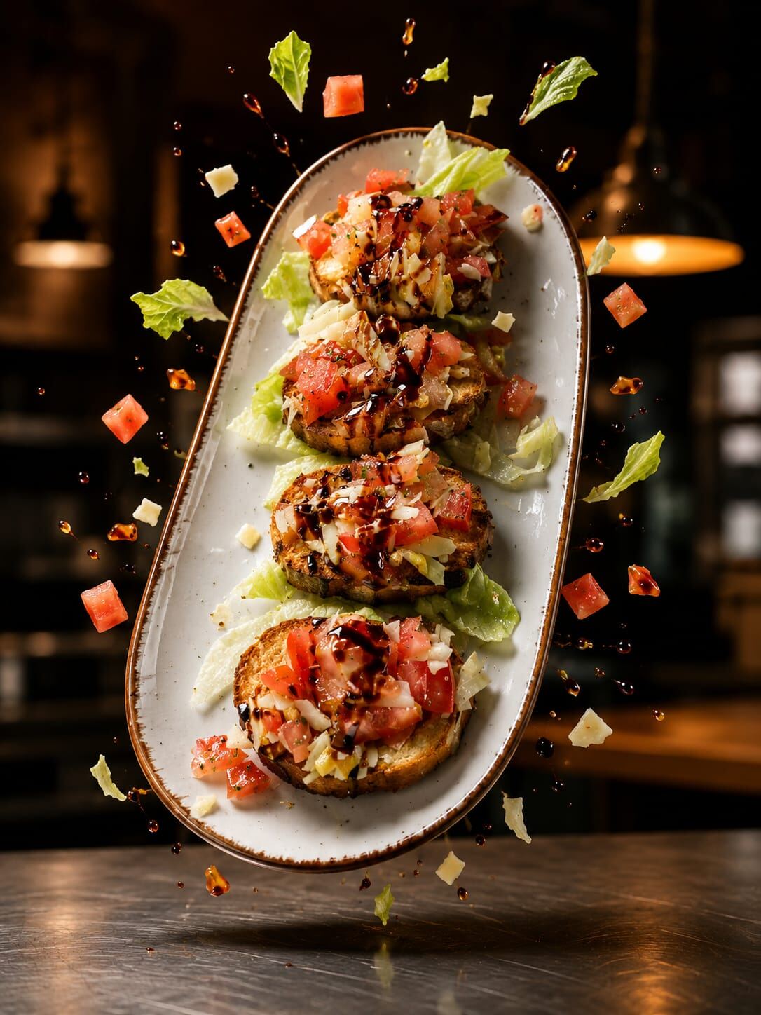 Bruschetta mit Tomaten und Balsamico-Glaze bei Curry & Pizza Erbach